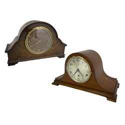Mahogany cased Westminster chiming mantle clock  and a 1950’s Westminster chiming mantle clock with an all wooden dial (2)