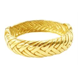 Yves Saint Laurent gilt metal 'quilted' bangle