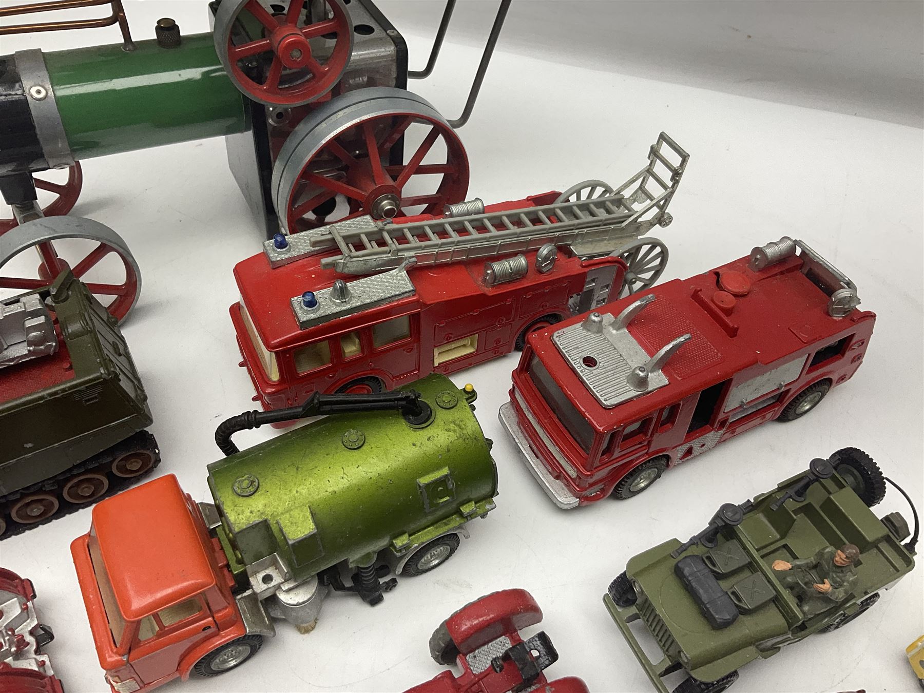 Mamod steam engine, together with other die cast cars etc