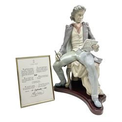 Lladro figure, Beethoven, limited edition 246/3000, Sculpted by Salvador Furio, no 5339, with original box year issued 1985, year retired 1993, H34cm