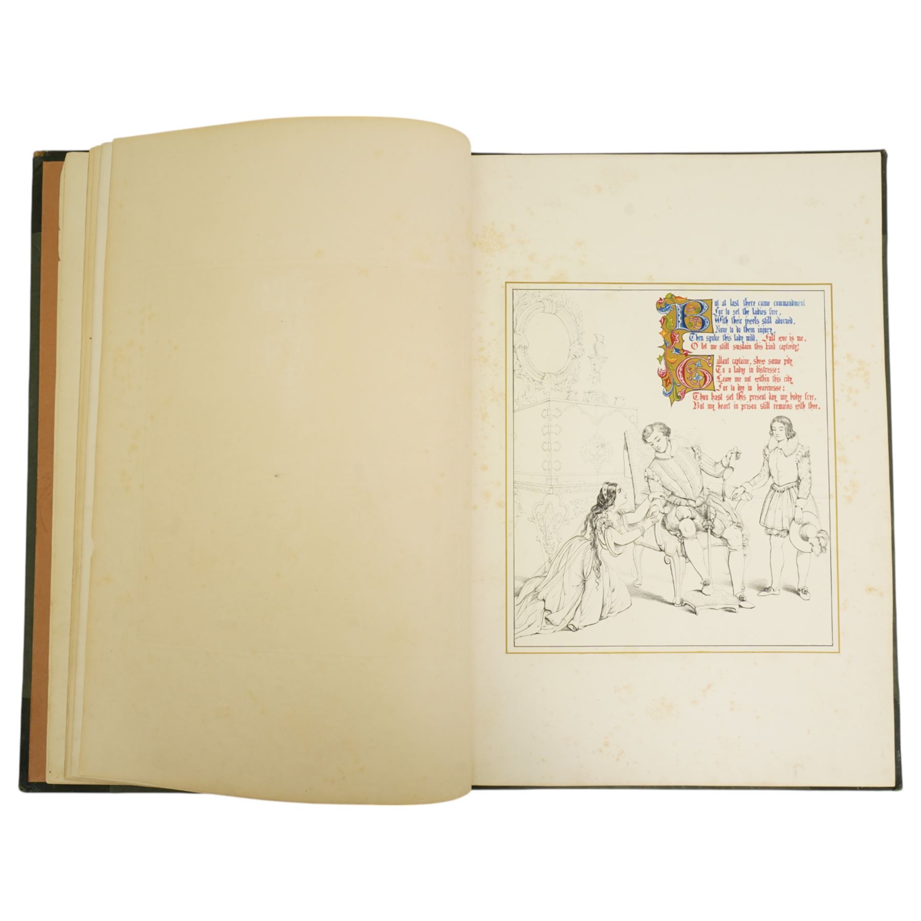 Lady Dalmeny (Illus) - 'The Spanish Ladye's Love', eight leaves plus decorative frontispiece published by Dickinson & Son 1846, large folio , original boards  