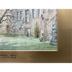 Albert H Findley (British 1880-1975): 'Castle House' and 'Leicester Abbey', two watercolours signed, titled on mount 18cm x 27cm (2)