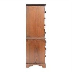 Table top straight-fronted chest on chest, with seven large draws, raised on bracket feet, H58cm 