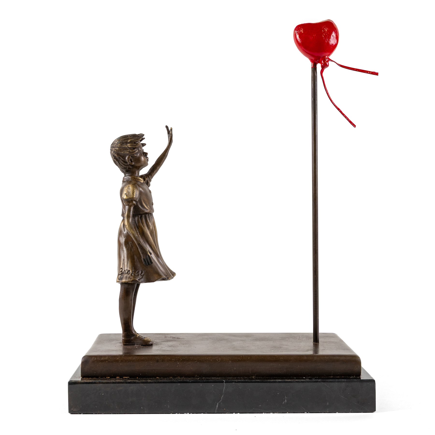 After Banksy, bronze Balloon Girl, H38cm