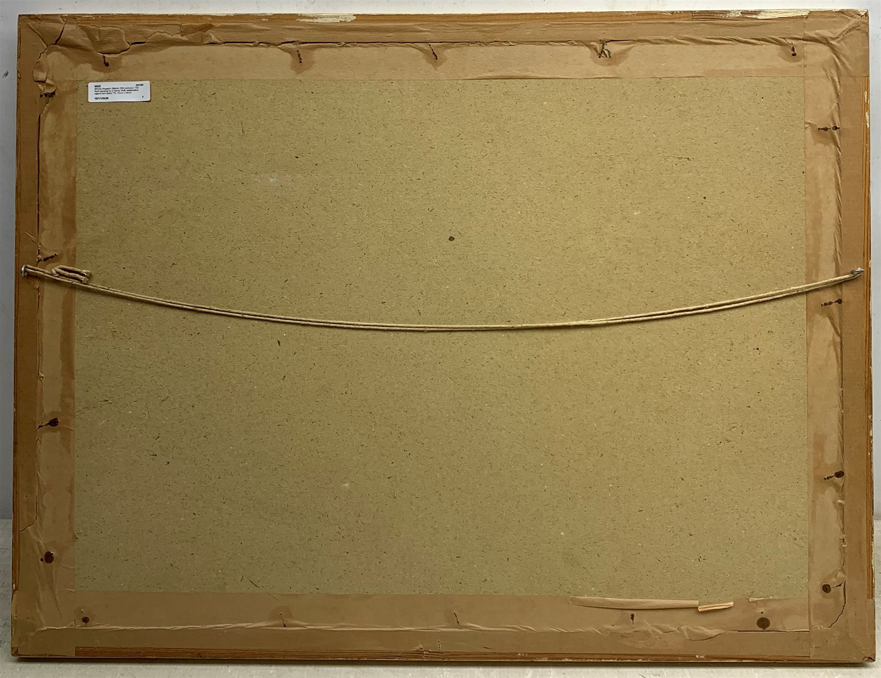 Wendy Knapton (British 20th century): The Hunt pausing by a Stone Wall, watercolour signed and dated '74, 35cm x 54cm