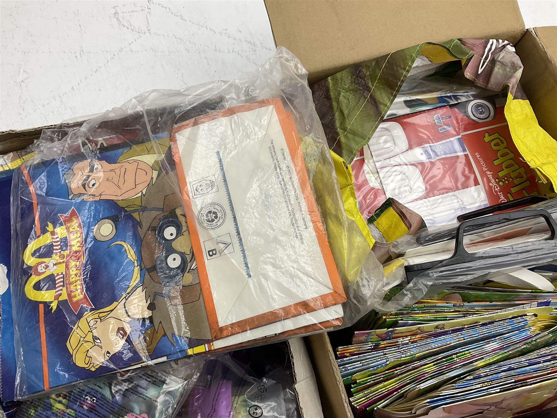 Two boxes of Mcdonalds memorabilia and merchandise