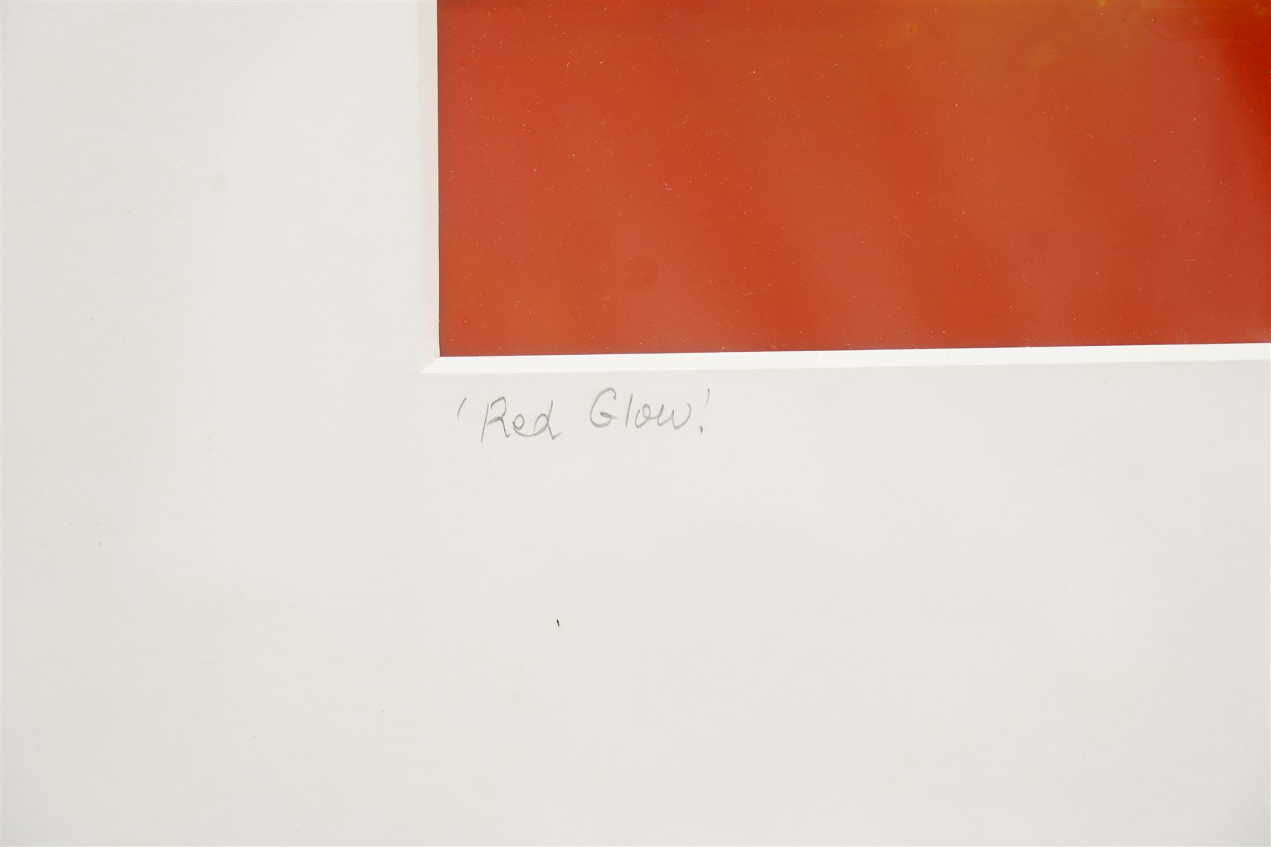 Gillian Ross Kelsey (British 1935-2025): 'Red Glow', acrylic glaze on paper signed and titled in pencil 23cm x 72cm