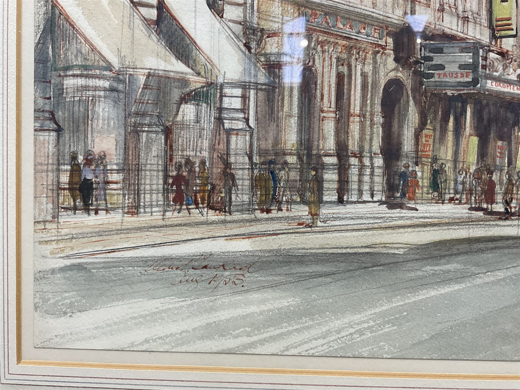 Allan Peel Tankard (British 1897-1964): London Street Scenes, set of three ink and watercolours signed and dated 1953, in matching frames, max 37cm x 55cm (3)