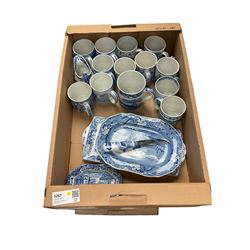 Collection of Spode blue and white, including Italian pattern, Musical Instruments pattern...