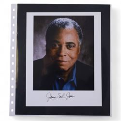 Collection of signed stills and promotional photographs, mostly Sci-Fi TV and film related, including Andy Serkis, Warwick Davis, James Earl Jones, Leroy James, Leonard Nimoy, Billy West, Robert Vaughn, Shane Rimmer, Ethan Phillips etc, all with certificates of authenticity, contained within dark green album