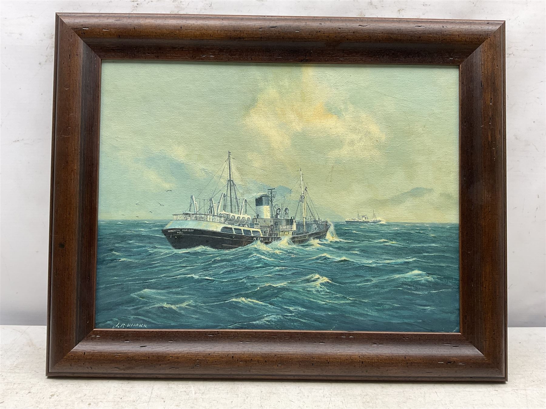 L R Herrick (British 20th century): Kinston Peridot Hull Trawler, oil on board signed 29cm x 39cm