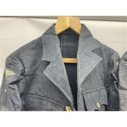 British RAF uniform, including jacket and trousers, modern RAF uniform buttons and a collection of reproduction wartime newspapers