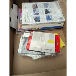 Epson ET-2750 ecotank printer, boxed with a collection of printing paper including photographic paper and postcards