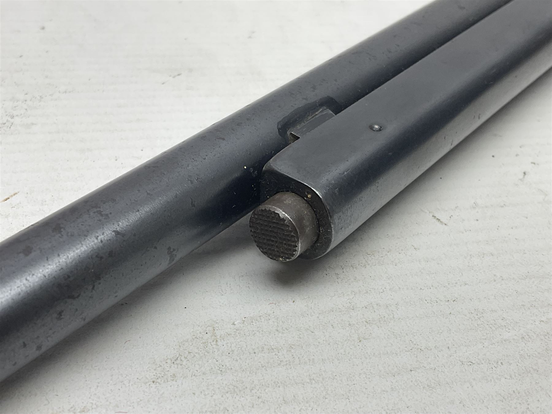 Early 20th century BSA Standard .177 Cal. Air Rifle (No.1), early A prefix number A67, with blued finish, top-loading, push-button underlever action, walnut semi-pistol grip stock with chequered BSA logo L101cm overall; with contemporary canvas case; NB: AGE RESTRICTIONS APPLY TO THE PURCHASE OF AIR WEAPONS.