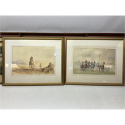 Collection of modern and antique Equestrian prints including after Henry Alken and JF Herring max 40cm x 60cm (8)