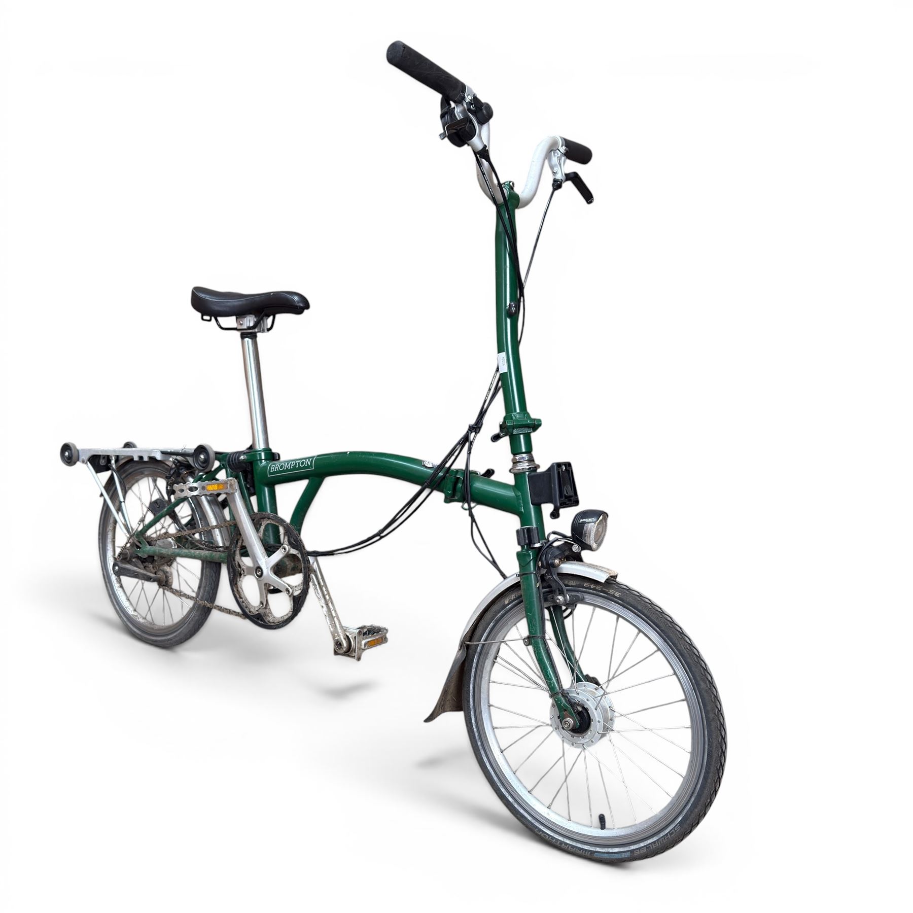 Brompton folding bicycle in green finish