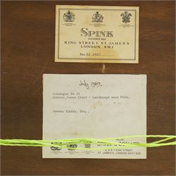 Duncan Grant (British - Bloomsbury Group 1885-1978): 'Landscape near Firle' East Sussex', oil on board unsigned, titled on gallery label verso 27cm x 42cm
Provenance: Spink, King Street, London