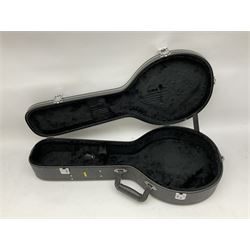 Westfield semi-acoustic eight-string mandolin with simulated ivory and mother-of-pearl mounts L69cm; in hard carrying case