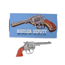 Crescent Rustler Deputy toy revolver in original box
