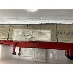 Corgi - Hauliers of Renown, three 1:50 scale models comprising CC14020 Volvo FH Curtainside - McMullan Transport Balleymoney, Co. Antrim, Northern Ireland no.820/1750; CC15006 Iveco Stralis Fridge Curtainside P. Harper & Sons Ltd - Ramsey, Cambridge, no.987/1000; CC15303 Scania 141 Canvas Load R. T. Keedwell Ltd - Highbridge, Somerset no.876/1000; all boxed 