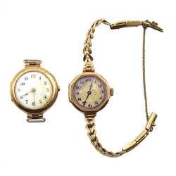  Two mid 20th century 9ct gold cased wristwatches hallmarked  