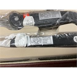 Bachmayr Soligen boxed set of six steak knives and fork, together with Offenbach chef quality knives, chopper, forks, scissors and knives sharpeners, in fitted cases