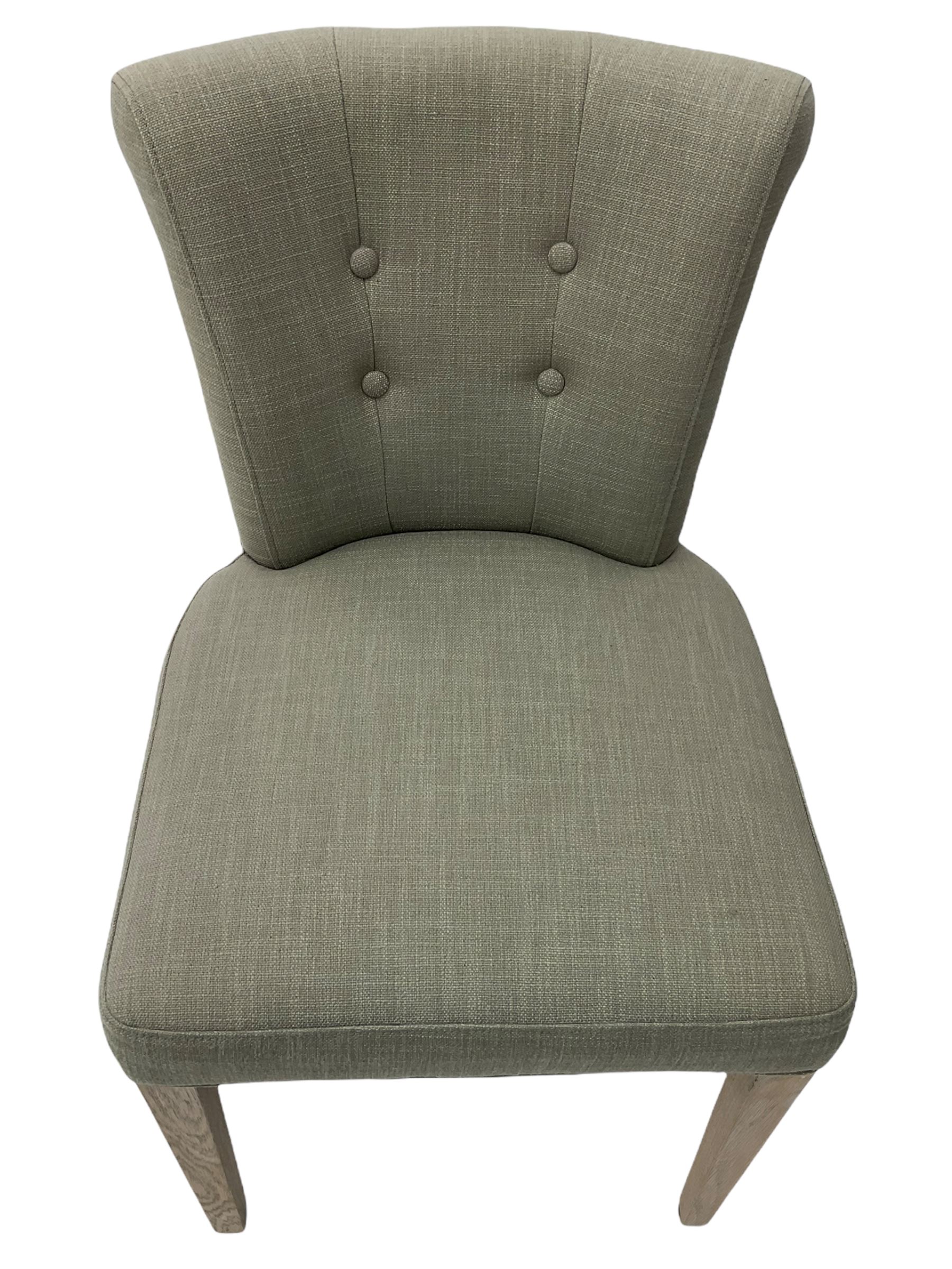 Neptune Furniture - Calverston set of four curved back dining chairs with Clara Natural buttoned upholstery, pale oak legs