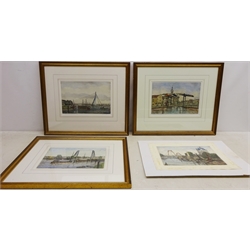  Dutch Scenes, four limited edition etchings, signed titled and numbered by H.W Bijl (1939-1972) 21cm x 31cm one unframed (4)  