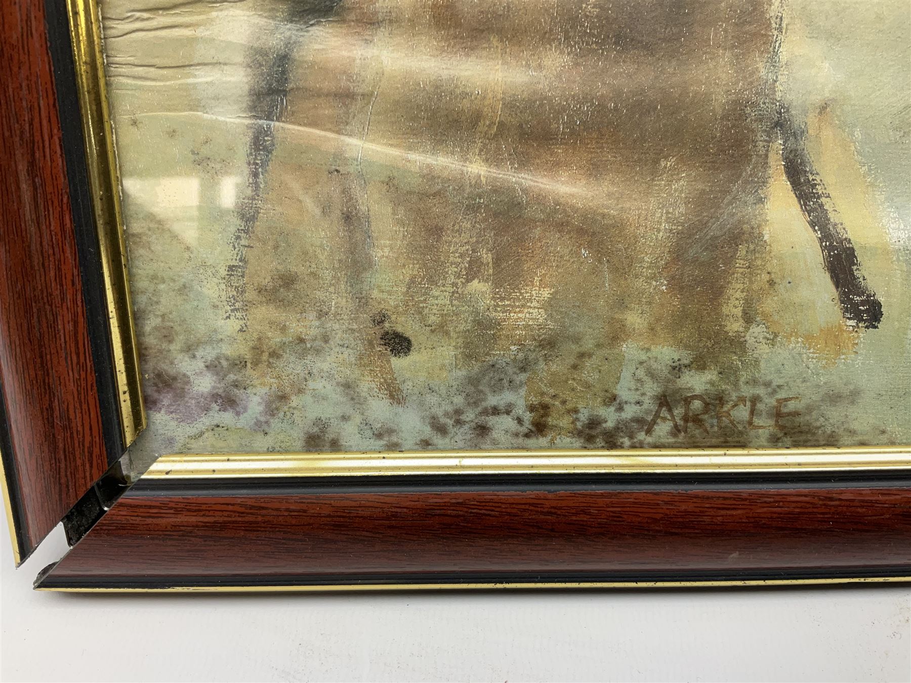 After G Keane (British 20th century): 'Mill Reef' and 'Brigadier Gerard', pair colour prints together with three further prints of Race Horses (5)