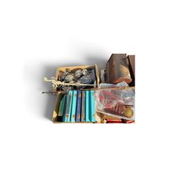 Collection of decorative items including silver plate, collectors plate, ceramics and books etc 