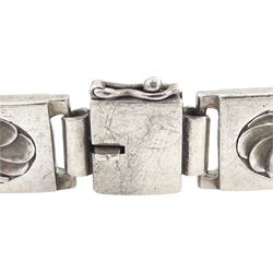 Georg Jensen silver bracelet, No. 56A, London import mark 1957