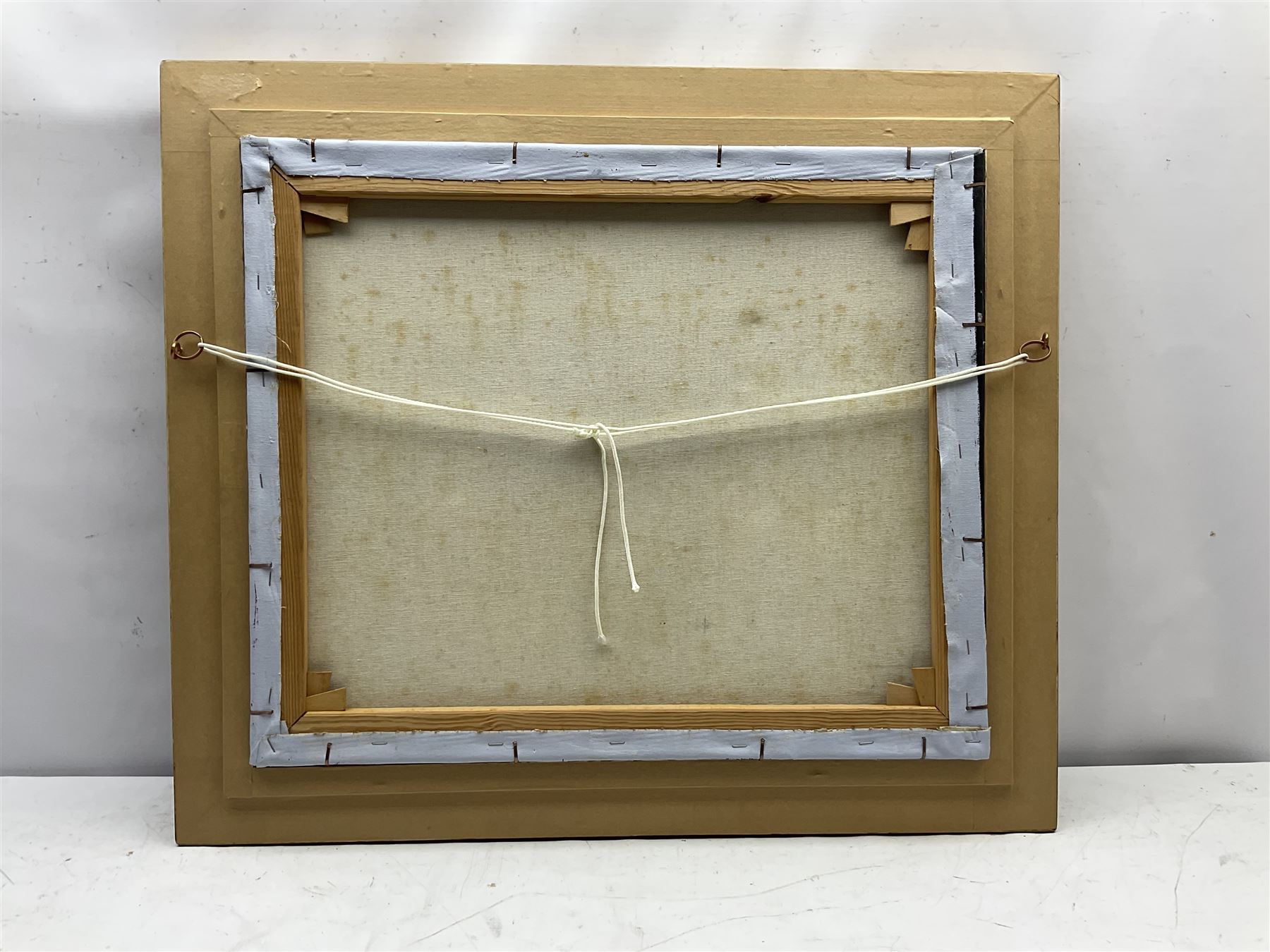 K Mason (20th century): Still Life of Three Apples, oil on canvas signed 50cm x 60cm 