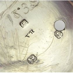 Victorian silver pair cased pocket watch by William Smith, Huddersfield, No. 533, round pillars, pierced and engraved balance cock decorated with a mask, cream enamel dial with Roman numerals, case by Vale & Rotherham, Birmingham 1835