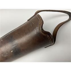 19th century telescopic hunting horn, the bell engraved 'The Beaufort', with makers mark Kohler & Son, makers, 61 Victoria Street, Westminster (from Covent garden) London, in a leather sheath, horn full extended L91cm 