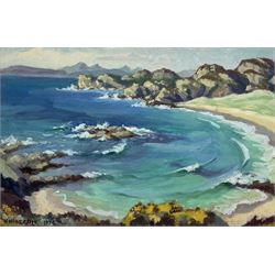 James Wallace Orr (Scottish 1907-1992): 'Kiloran Bay - Isle of Colonsay' Scotland, oil on board signed and dated 1974, 33cm x 49cm