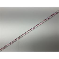 Glass Walking Stick, with red, white and blue spiral twist inset, 128cm