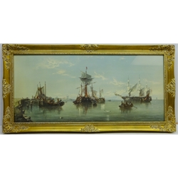  'Calm on the Humber', 20th century colour print after Henry Redmore (British 1820 - 1887)  in gilt frame 63cm x 124cm max  