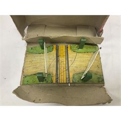 Hornby ‘0’ gauge - LNER 0-4-0 no.460 type 101 locomotive in green with key; further boxed ‘0’ gauge to include no.1 Crane Truck, no.2 single arm signals, open and closed goods wagons and cars; large quantity of track to include railway crossing, straight and curved track etc, in two boxes 