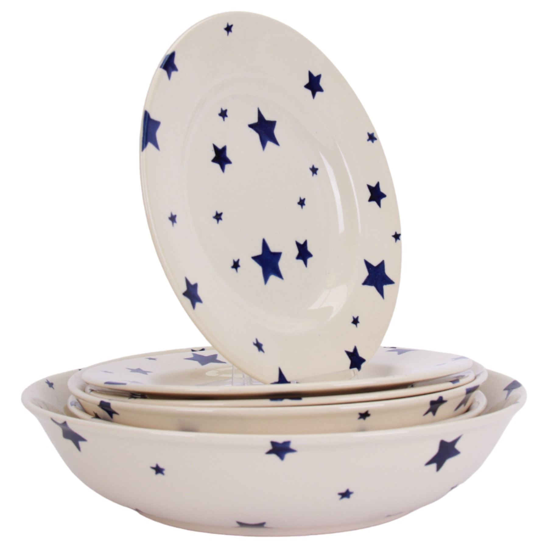 Emma Bridgewater Blue Stars dinnerwares, including nine dinner plates, three serving dished, jug, etc, together with six items in the Toast and Marmalade pattern  