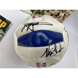 Crystal Palace signed leather football, late 1990s, including Steve Coppell, Simon Rodger, Tony Folan, Gareth Graham, Jamie Smith etc; and quantity of football books including 1966 World Cup booklets etc