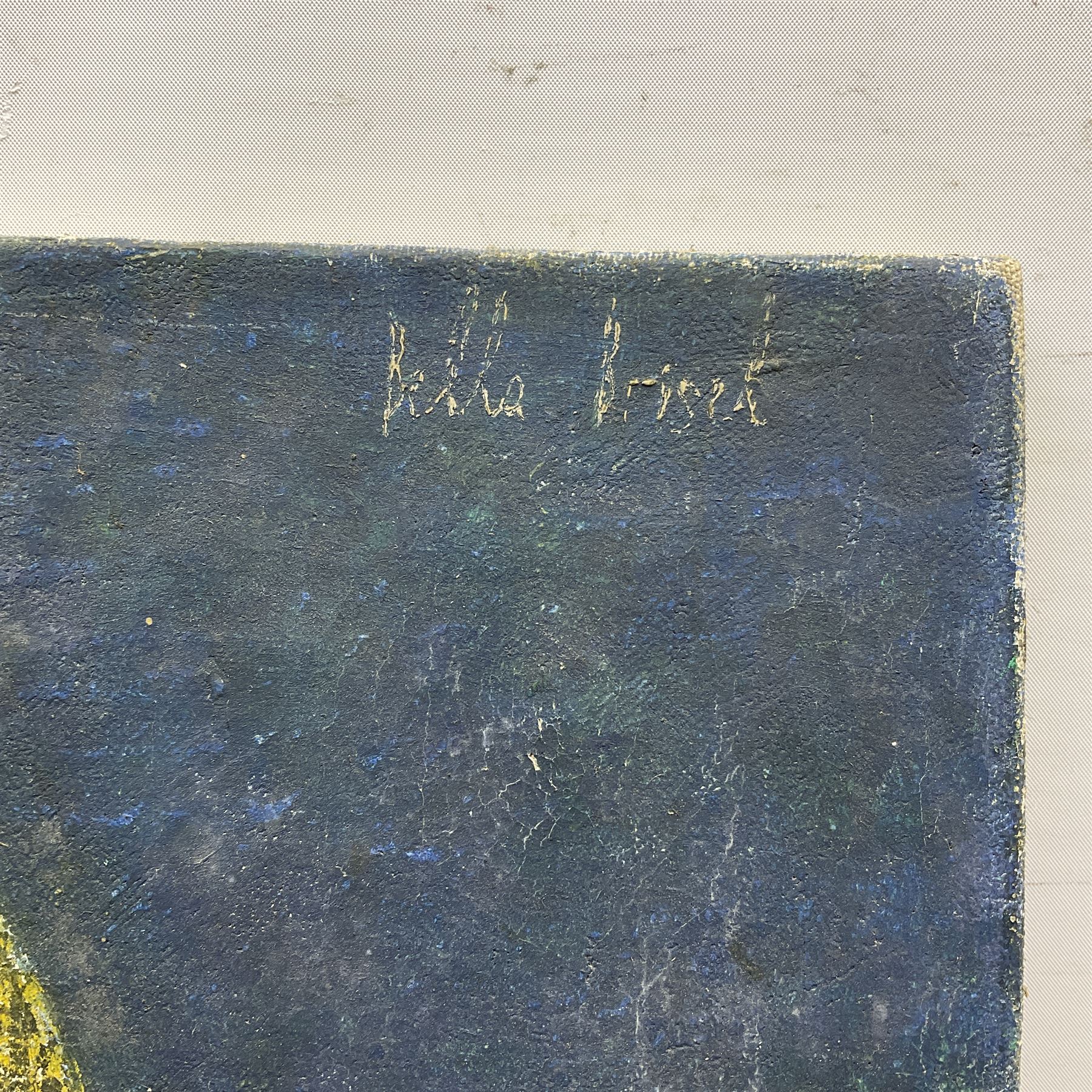 Bella Brisel (Israeli 1929-1982): Study of Heads, oil on canvas signed c. 1960, 65cm x 50cm (unframed)