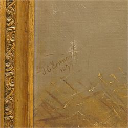 John Charles Tunnard (British 1873-1960): Portrait of a Chestnut Racehorse in Stable, oil on canvas signed and dated 1895, 47cm x 63cm