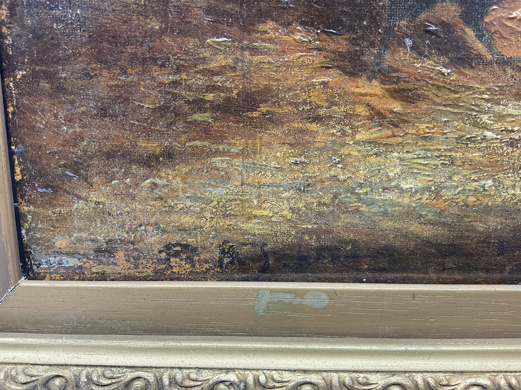 Paul Henry Schouten (Belgian 1860-1922): Chickens in a Barn, oil on canvas laid on panel signed 25cm x 34cm