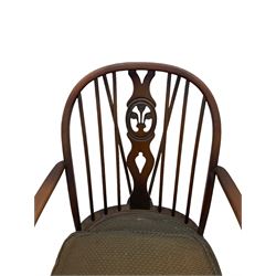 Ercol - pair of dark elm easy armchairs