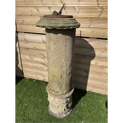 Stone garden sundial on column base - THIS LOT IS TO BE COLLECTED BY APPOINTMENT FROM DUGGLEBY STORAGE, GREAT HILL, EASTFIELD, SCARBOROUGH, YO11 3TX
