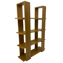 Light oak finish storage bookcase