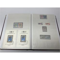 Thematic stamp collection relating to satellites, telecommunications and space from various Countries including Angola, Antigua, Ascension, Australia, Bahamas Barbados, Bhutan, British Virgin Islands, Denmark, Ecuador, Israel etc, a mint and used collection housed in three stockbooks