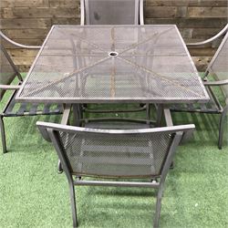 Metal garden table and four chairs - THIS LOT IS TO BE COLLECTED BY APPOINTMENT FROM DUGGLEBY STORAGE, GREAT HILL, EASTFIELD, SCARBOROUGH, YO11 3TX