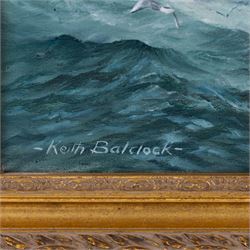 Keith Baldock (Grimsby Contemporary): Steamer Black Watch at Sea, oil on canvas signed 50cm x 75cm 