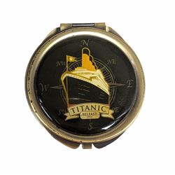 White Star Line Titanic compact mirror, D6cm